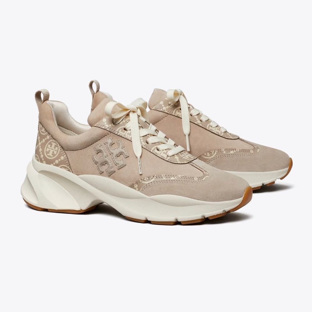 Tory Burch T Monogram Good Luck Trainer - Light Beige/New Cream